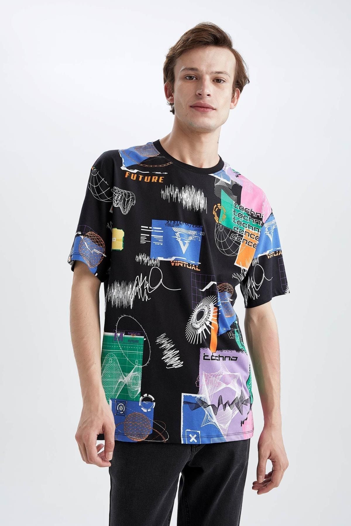 DeFacto T-Shirt Schwarz Boxy