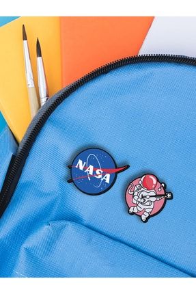 Nasa & Astronot 2li Baskılı Ahşap Mini Rozet Seti TYC00492603894