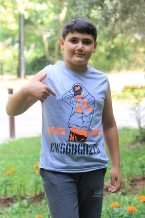Space Boys Baskılı Pamuklu Askılı Erkek Çocuk T-shirt 3225685