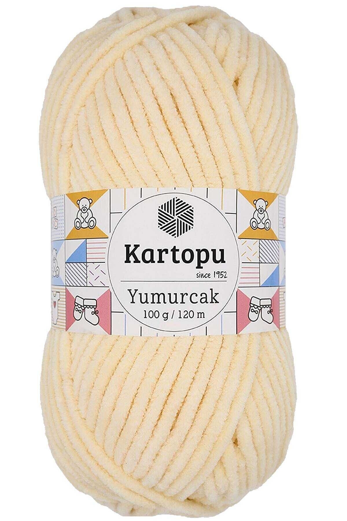 Kartopu Yumurcak Kadife Ip Koyu Krem K349