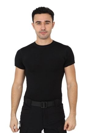 Erkek Siyah Microfiber T Shirt Kısa Kol Micro Spor Outdoor T Shirt ASKMRKTMICRO