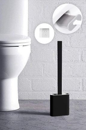 Siyah Silikon Tuvalet Fırçası Bükülebilir Silikon Wc Klozet Fırçası TFB-0001