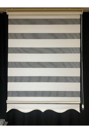 1.kalite Brillant Hazır Pliseli Zebra Perde Beyaz Etek Dilimli PRA-6488830-738956