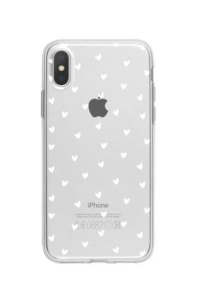 Iphone Xs Max Minik Kalpler Beyaz Desenli Şeffaf Telefon Kılıfı BCIPHXSMAXSEFMNKKLPBYZ