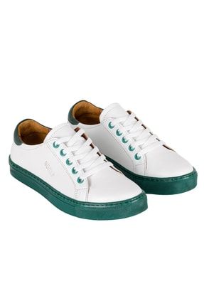 Yeşil - Hakiki Deri Kadın Sneaker NSY272-020