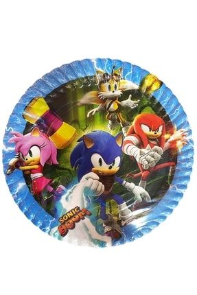 8'li Sonic Boom Konsepti Karton Tabak Süper Sonik Temalı Tabak 23cm 280620221028