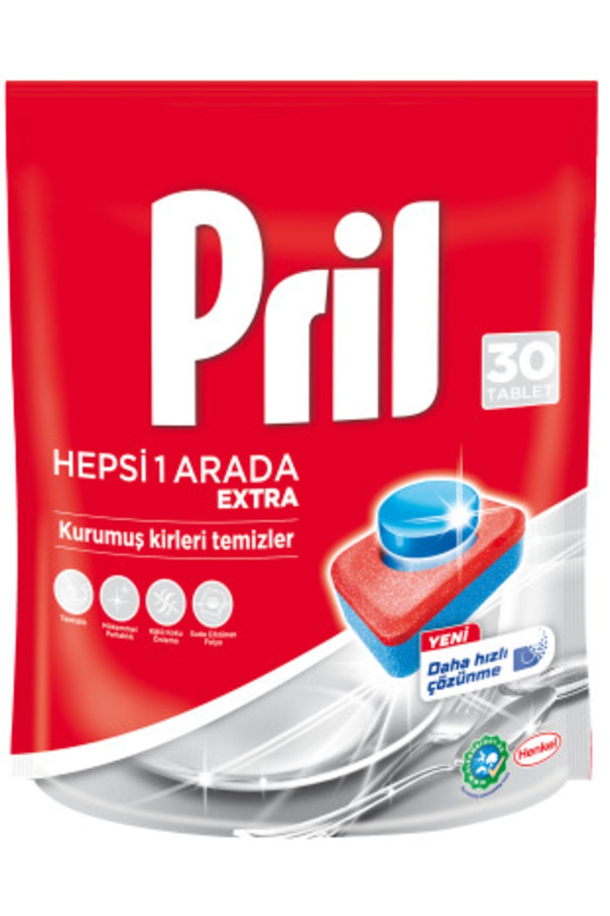 Pril Hepsi Bir Arada 30 Yıkama Bulaşık Makinesi Deterjanı Tablet Sıvı Bulaşık Deterjanı 1440g Losyon ZO10290