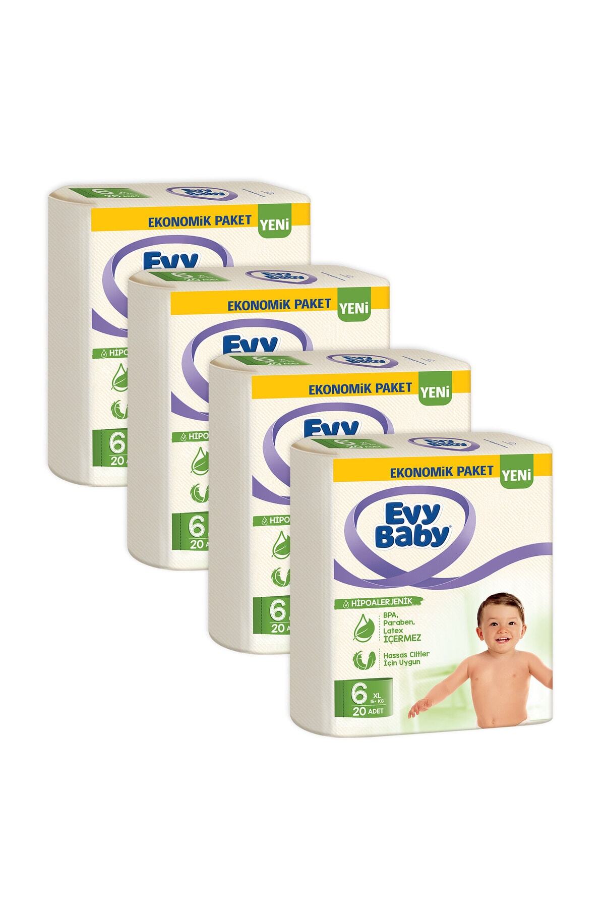 Evy Baby Bebek Bezi 6 Beden XL 4'lü Fırsat Paketi 80 Adet Yeni fotoğrafı 2 (önizleme)