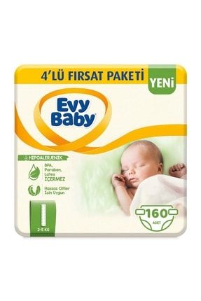 Bebek Bezi 1 Beden Yenidoğan 4'lü Fırsat Paketi 160 Adet (YENİ) 509027-4