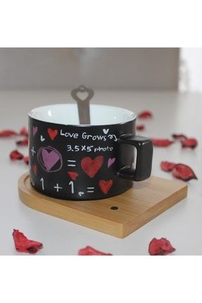 Kalp Desenli Love Mıknatıs Kaşıklı Kahve Fincanı 200 Ml Esk-6aly4052