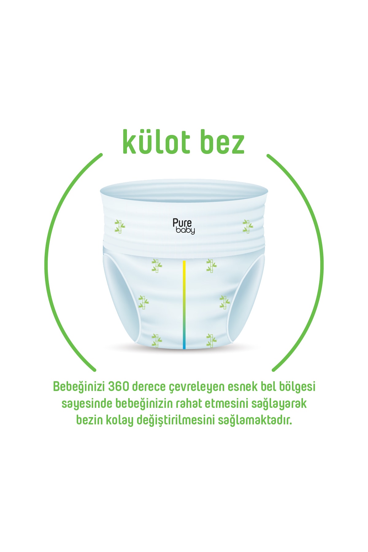 Pure Baby Organik Bambu Özlü Külot Bez 2'li Paket 4 Numara Maxi 96 Adet fotoğrafı 3 (önizleme)
