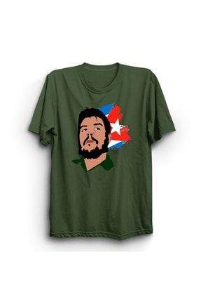 Che Guevara Küba Bayrak Baskılı T-shirt TT-KPPC22700