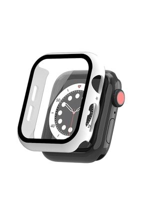 Apple Watch 7 8 Beyaz 41 Mm Uyumlu 360 Tam Koruma Silikon Akıllı Saat Ekran Koruyucu TYC00490721621