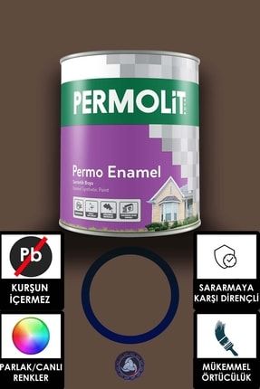 Permo Enamel Sentetik Yağlı Boya -alüminyum-ahşap-demir-metal- 2,5 L Koyu Kahve KOEOKPERMOENAMEL25