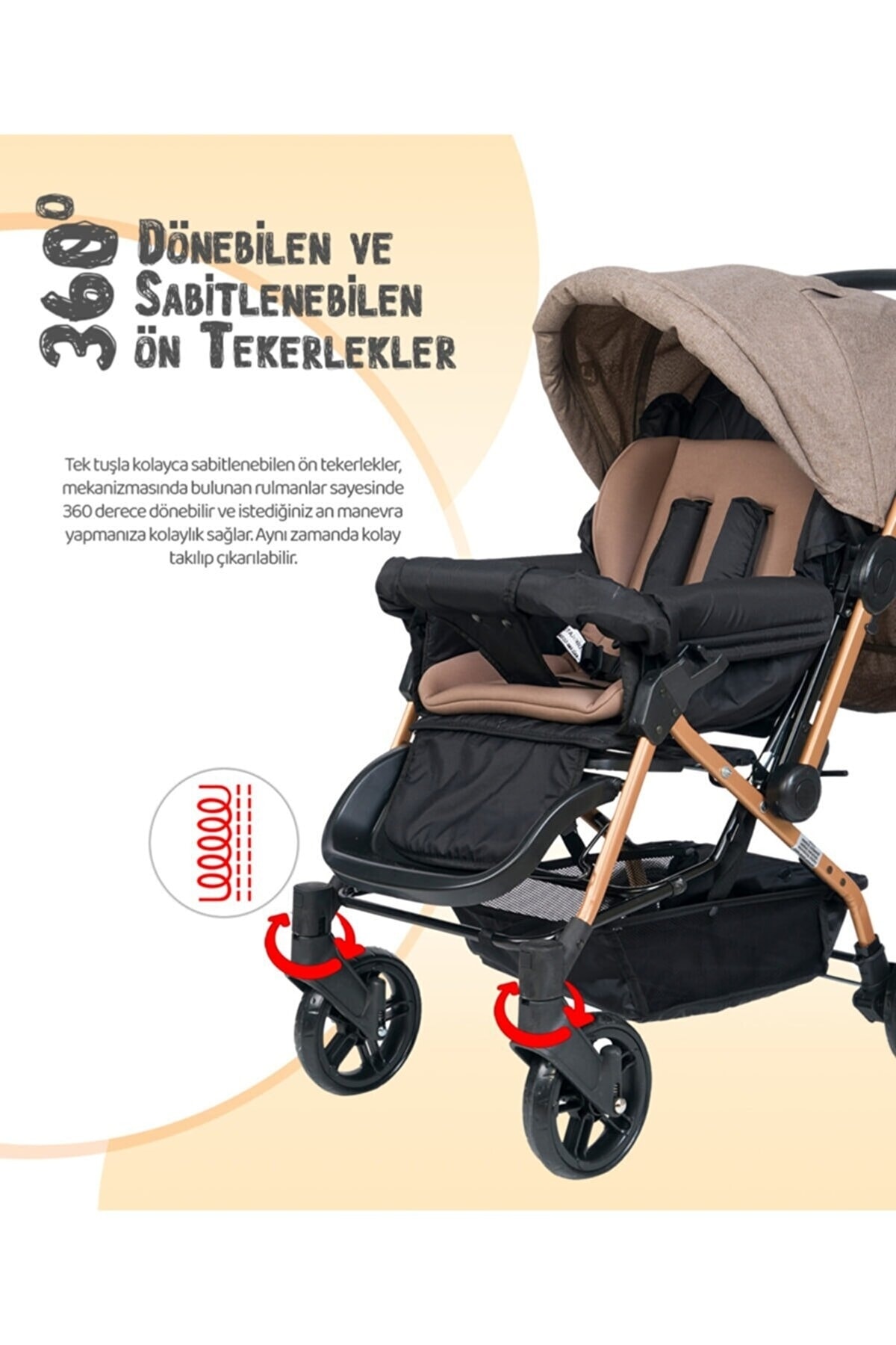 4 Baby Çift Yönlü Travel Sistem Bebek Arabası Ayak Örtüsü Hediye Ilkadım Bebe 7
