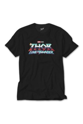 Thor Love And Thunder Logo Blue Siyah Tişört ZT4456