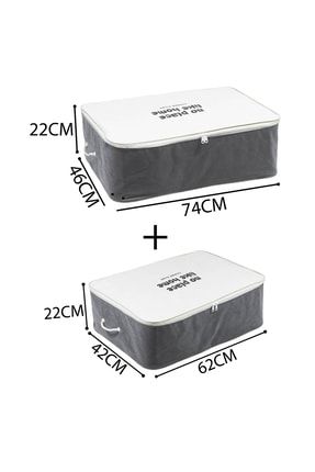 2li Set Hurç Baza Altı Düzenleyici Dolap Içi Sandık Düzenleyici Çanta(XL L) Gri-beyaz dop12244866igo