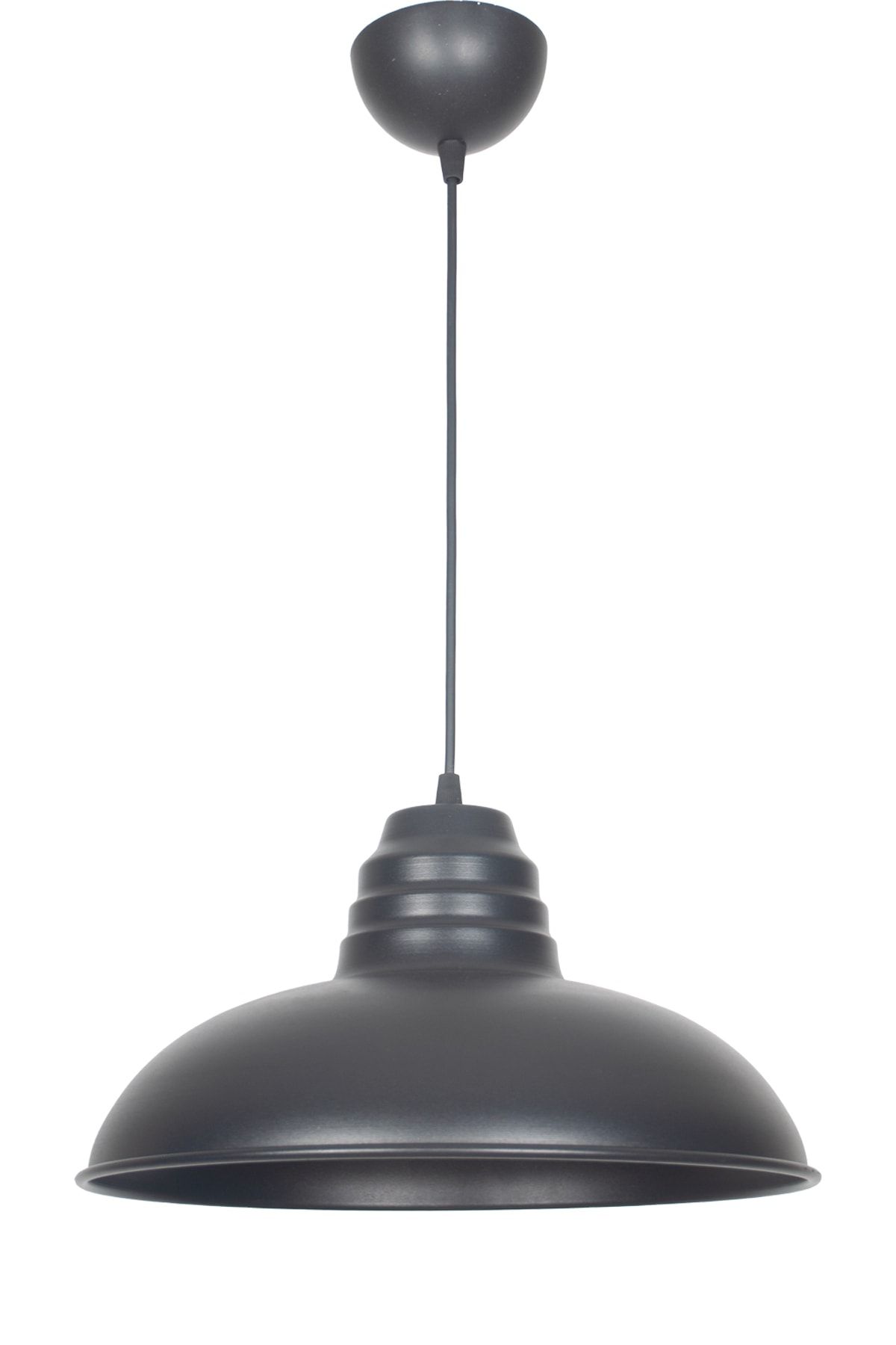 Biotronik Sıdney Büyük (32 CM ÇAP) Retro Rustik Model Modern Metal Siyah Renk Sarkıt Cafe - Mutfak Tekli Avize