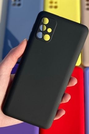 Samsung Galaxy M51 uyumlu Siyah Renk Kadife Tabanlı Nicelans Kılıf M51LANS