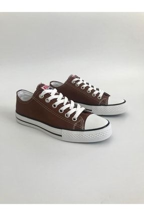 Kahverengi - Unisex Kısa Convers Bez Sneaker NC-00004