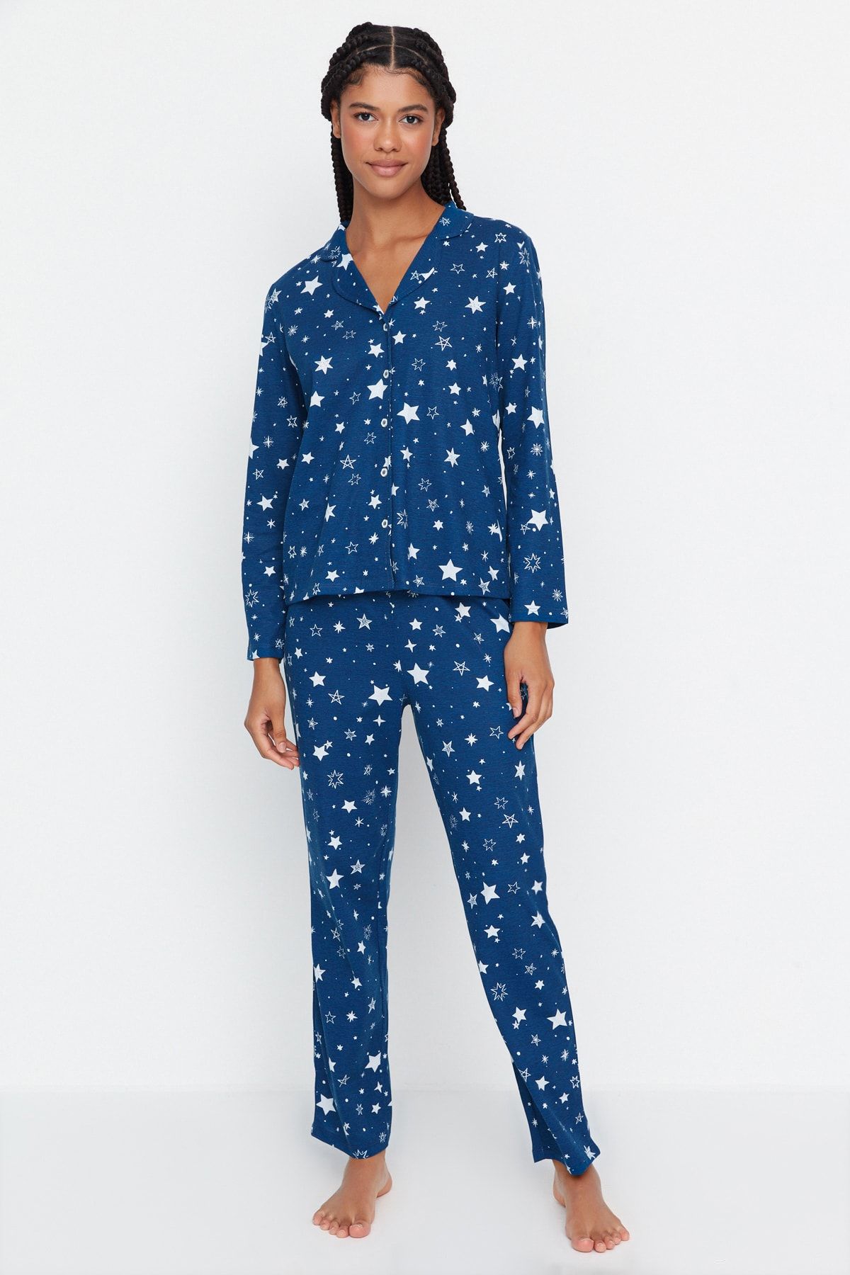 Trendyol Collection Pyjama Blau Animal Print