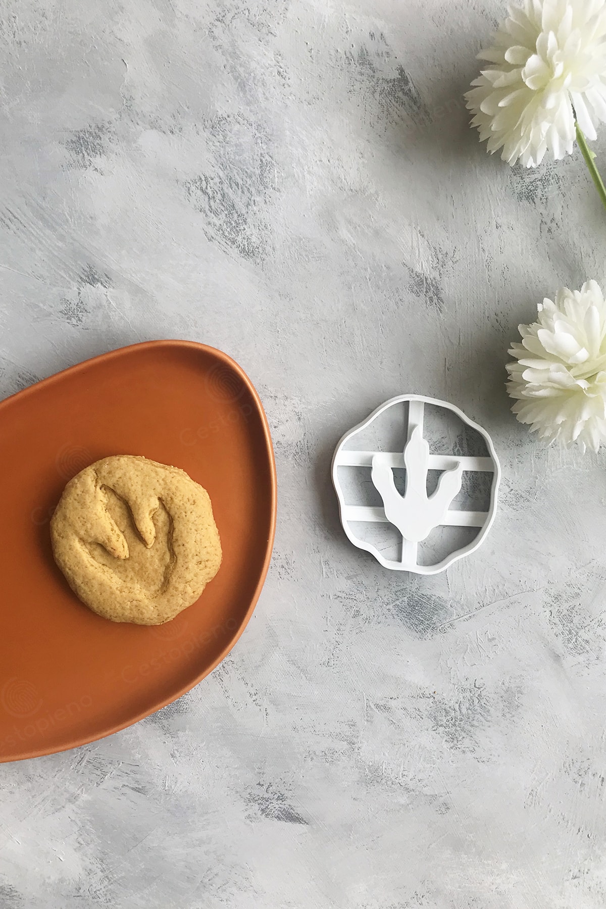 Dinosaur Footprint Dough Shaper / Cookie / Ceramic / Game