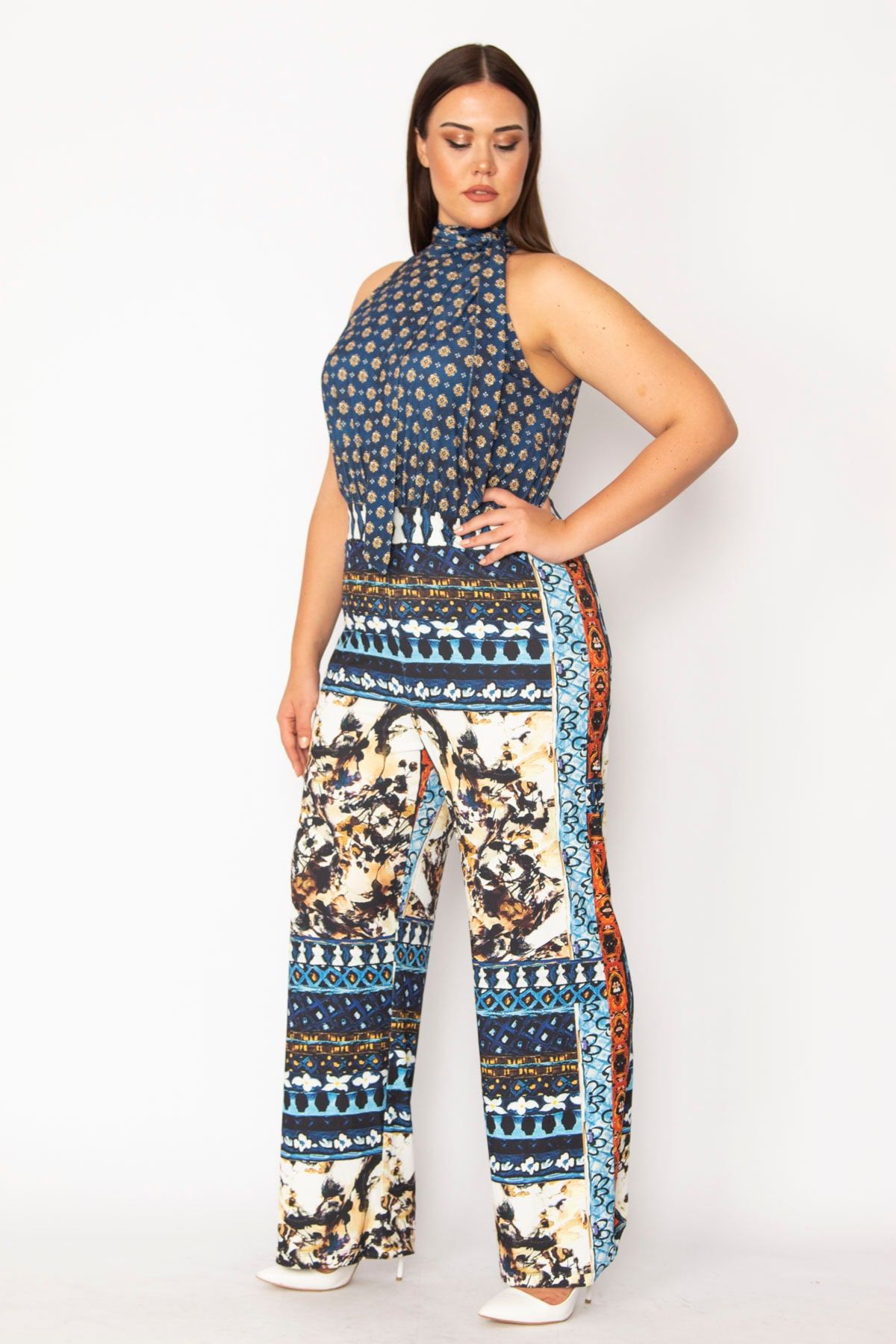 Blue patterned jumpsuit 2025