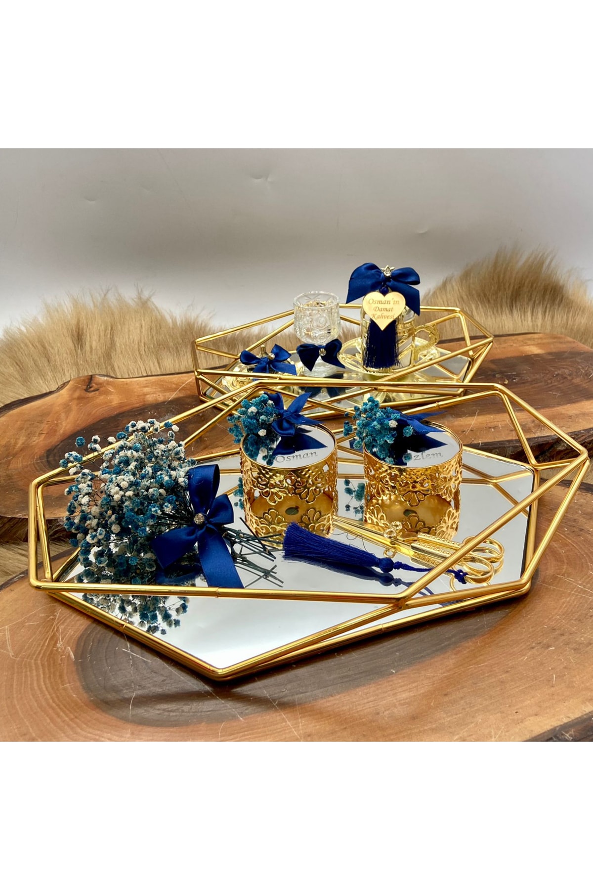 Masal Perisi 2'li Söz Nişan Tepsisi+damat Kahvesi Takımı