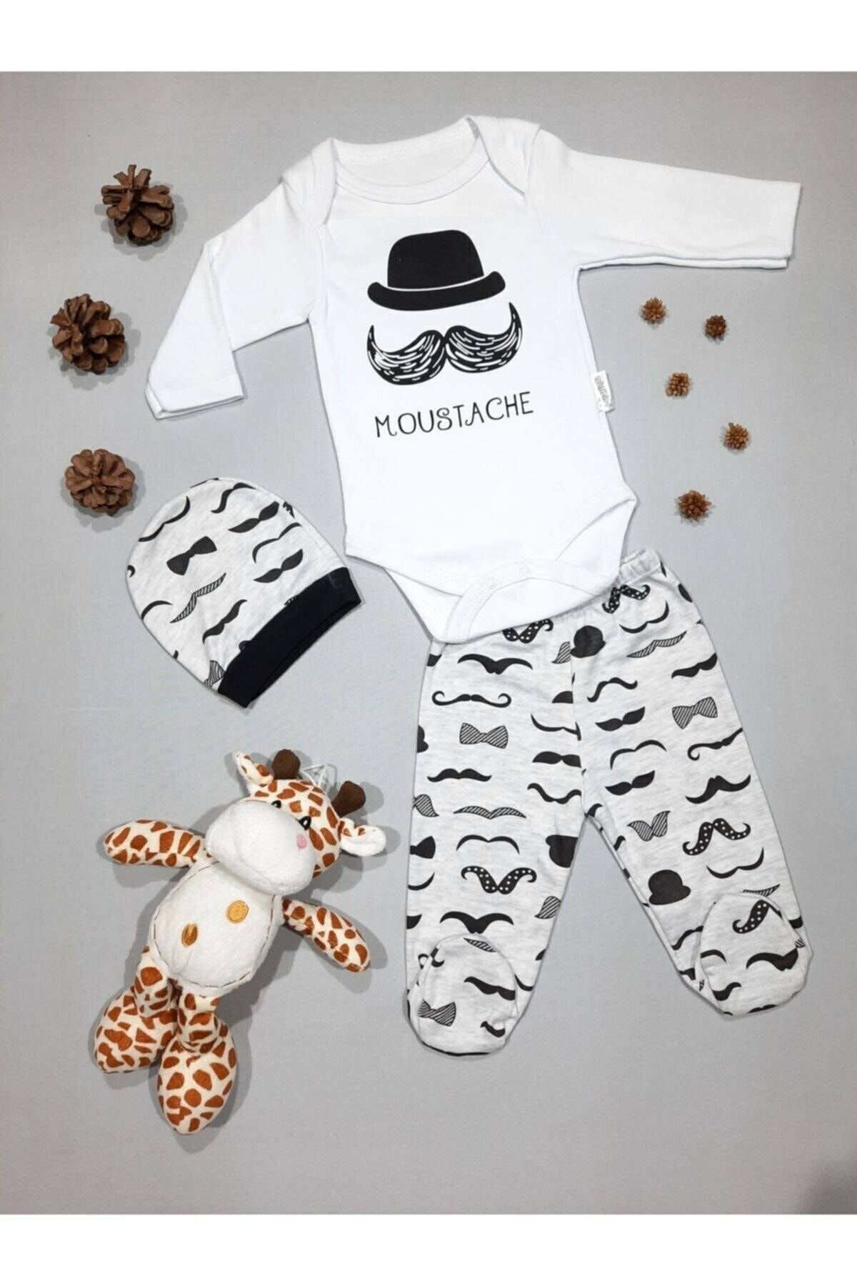 Боди из трех частей Mai Perla Baby White Mustache MBANML1001