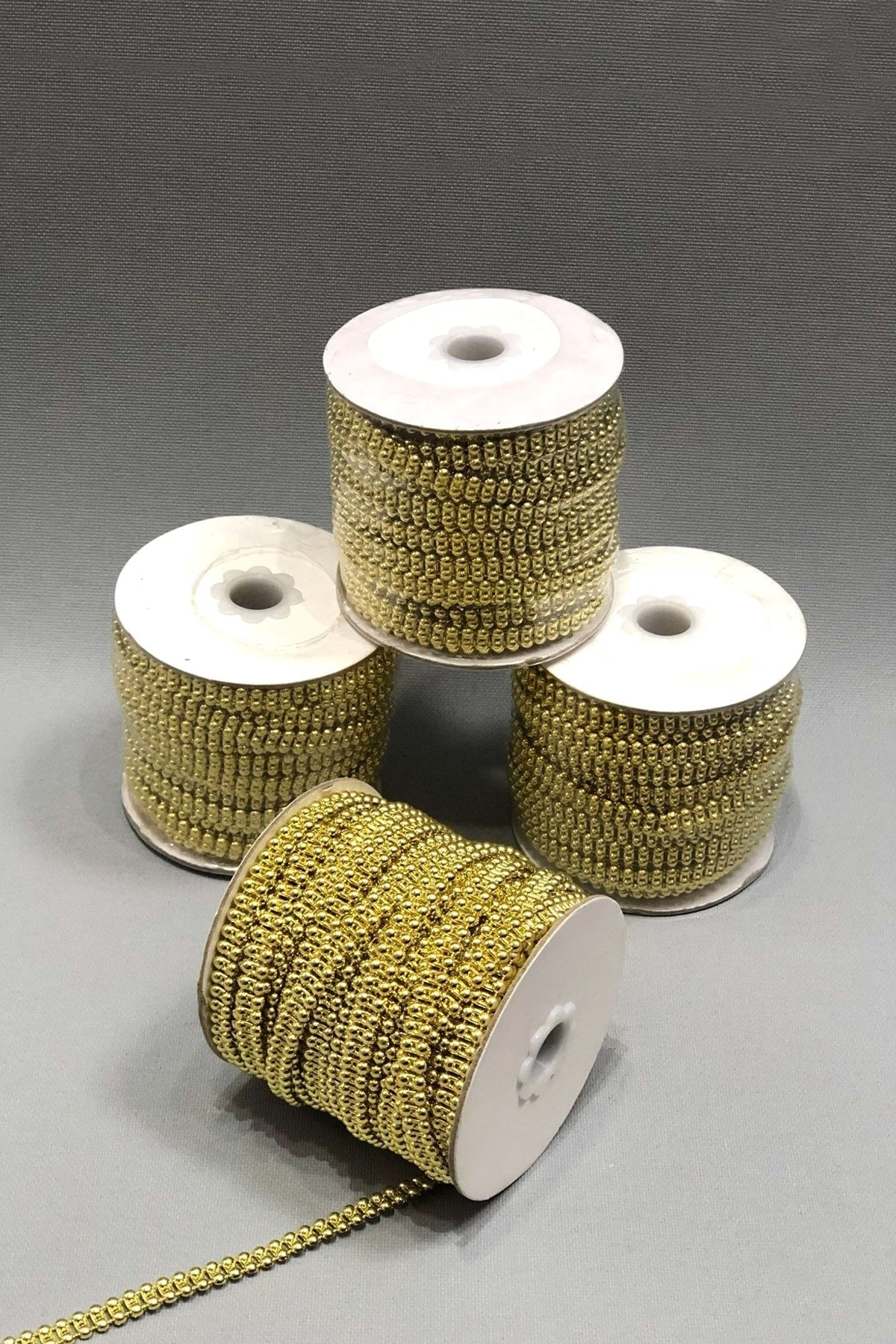Gold Double Row Cut Pearl 4 Mm 1 Meter – Bead