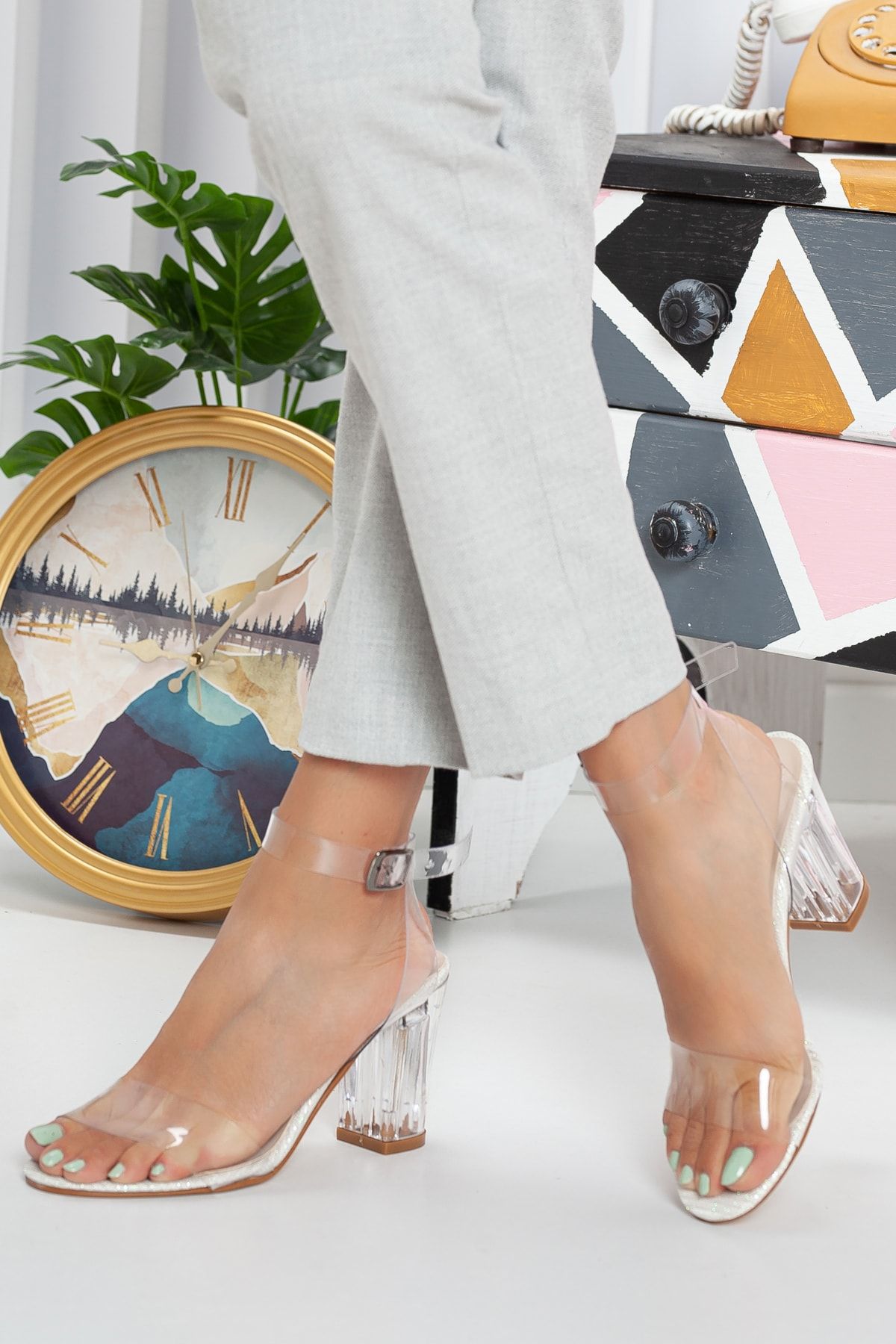 Perspex heels cheap block