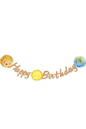 Uzay Temalı Pastel Tonlar Happy Birthday Yazı Süs TYC00493693182