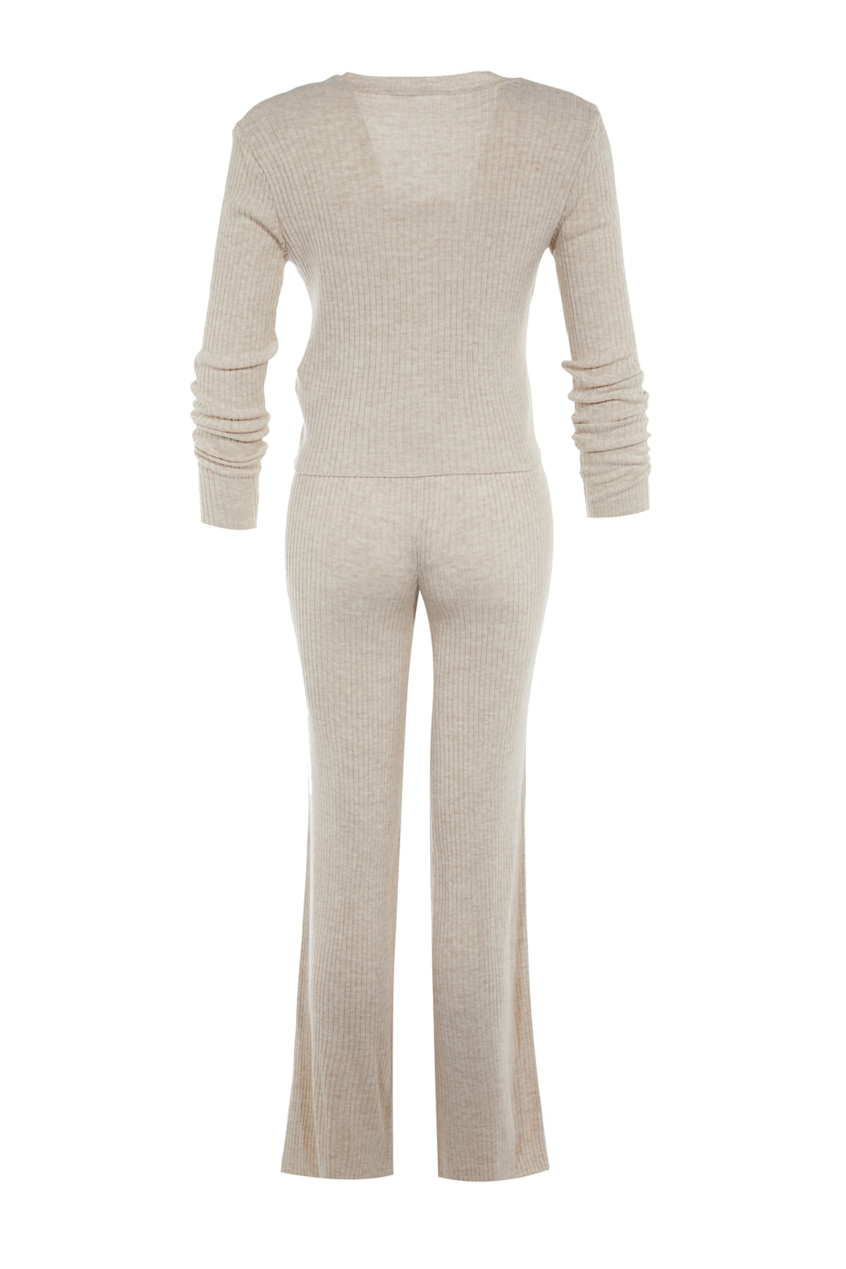 Trendyolmilla  Bej Fitillli Bluz Hırka Pantolon Triko Alt-Üst Takım TWOAW22AU0006 - Görsel 6