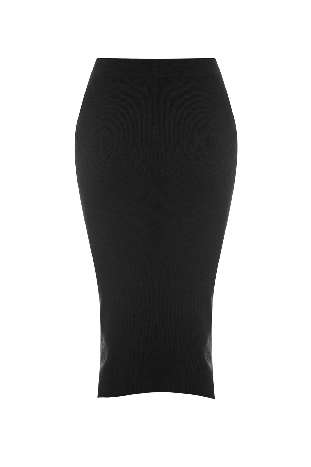 Trendyol Collection-Black Midi Pencil Knitwear Skirt TWOAW20DU0006 7