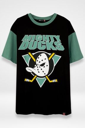 Mighty Ducks Siyah-yeşil Oversize Unisex Tshirt BM8160050