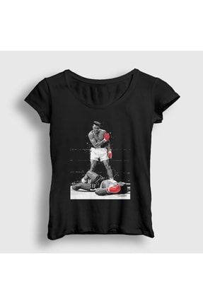 Kadın Siyah Ring Boxing Boks Muhammed Ali T-shirt 315931tt