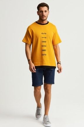 Baskılı Pamuklu Oversize T-shirt (un-740a) UN-740A-MN