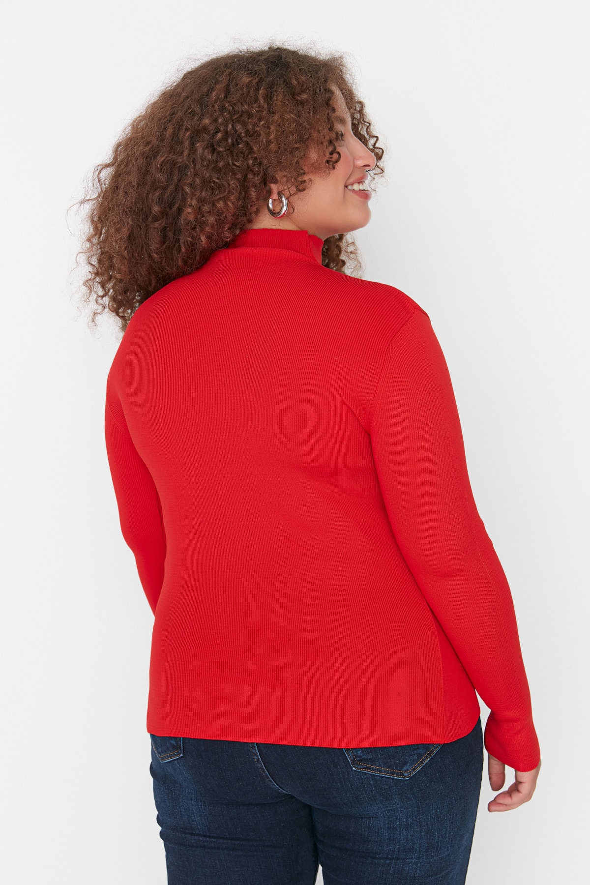 Trendyol Curve-Red High Collar Knitwear Blouse TBBAW23AF00021 5