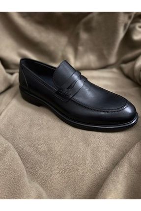 Siyah Eva Taban Deri Loafer Ayakkabı SiyahEvaAyakkabı01
