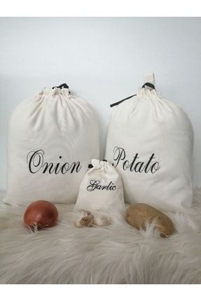 Essentials 3'lü Potato, Garlic Ve Onion Kese Seti Krem 567890