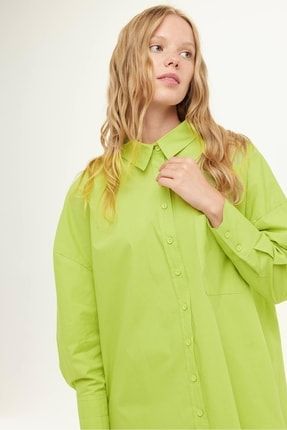Oversize Gömlek Fıstık Yeşili M-2017-242