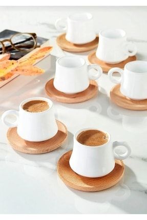 Porselen Tabaklı Kahve Fincan Takımı 6 Kişilik balsa4230