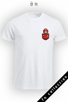 Super Marıo Baskılı Beyaz T-shirt FN187