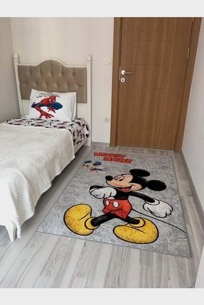 Çocuk Odası Halısı Mickey Mause Model Deri Taban Halı KZGD6730ALD24