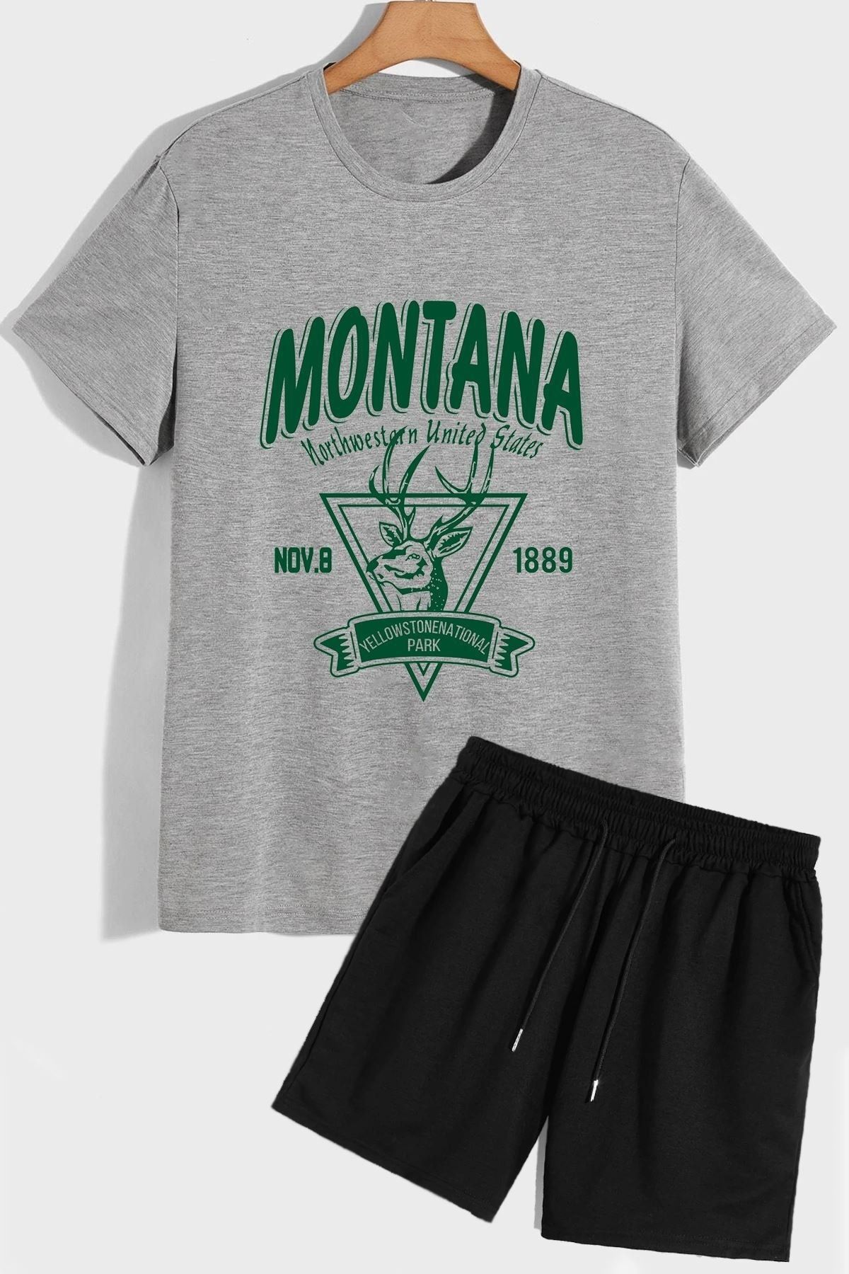- Montana Trendyol T-Shirt-Trainingsanzug-Set Shorts trendypassion