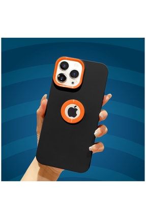 Iphone 11 Pro Max Uyumlu Kılıf Candy Silikon Kılıf Siyah+turuncu 3562-m352