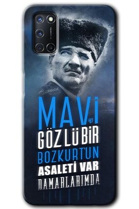 A72 Kılıf Hd Desen Baskılı Arka Kapak + Temperli Cam - Bozkurt Atatürk bera-Oppo A72-cm-op-45