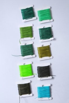 3 Metre 10 Renk 1mm Mumlu Ip (toplam 30 Metre) Yeşil Renkler Kolye Takı Tasarım Tesbih Bileklik Ipi EHSNO29-30.3METRE10RENK