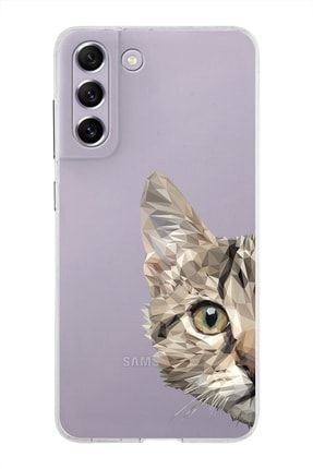 Samsung Galaxy S21 Fe Kapak Catface Tasarımlı Şeffaf Silikon Kılıf prt1mmSMS21Fe029