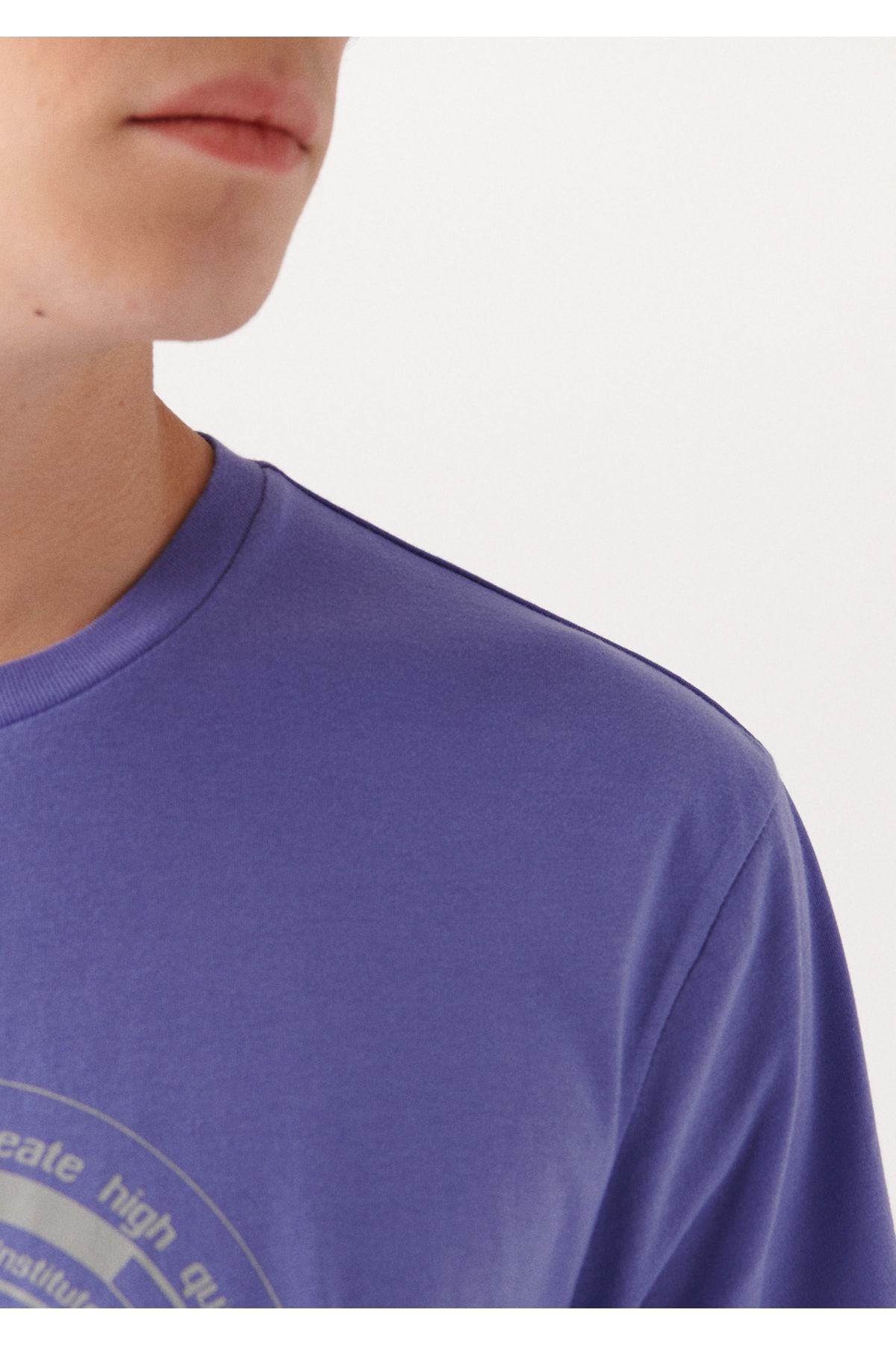 Mavi تی شرت بنفش چاپ شده به طور منظم / برش معمولی 8810644-70615